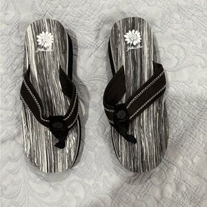 Black and White Flip Flops